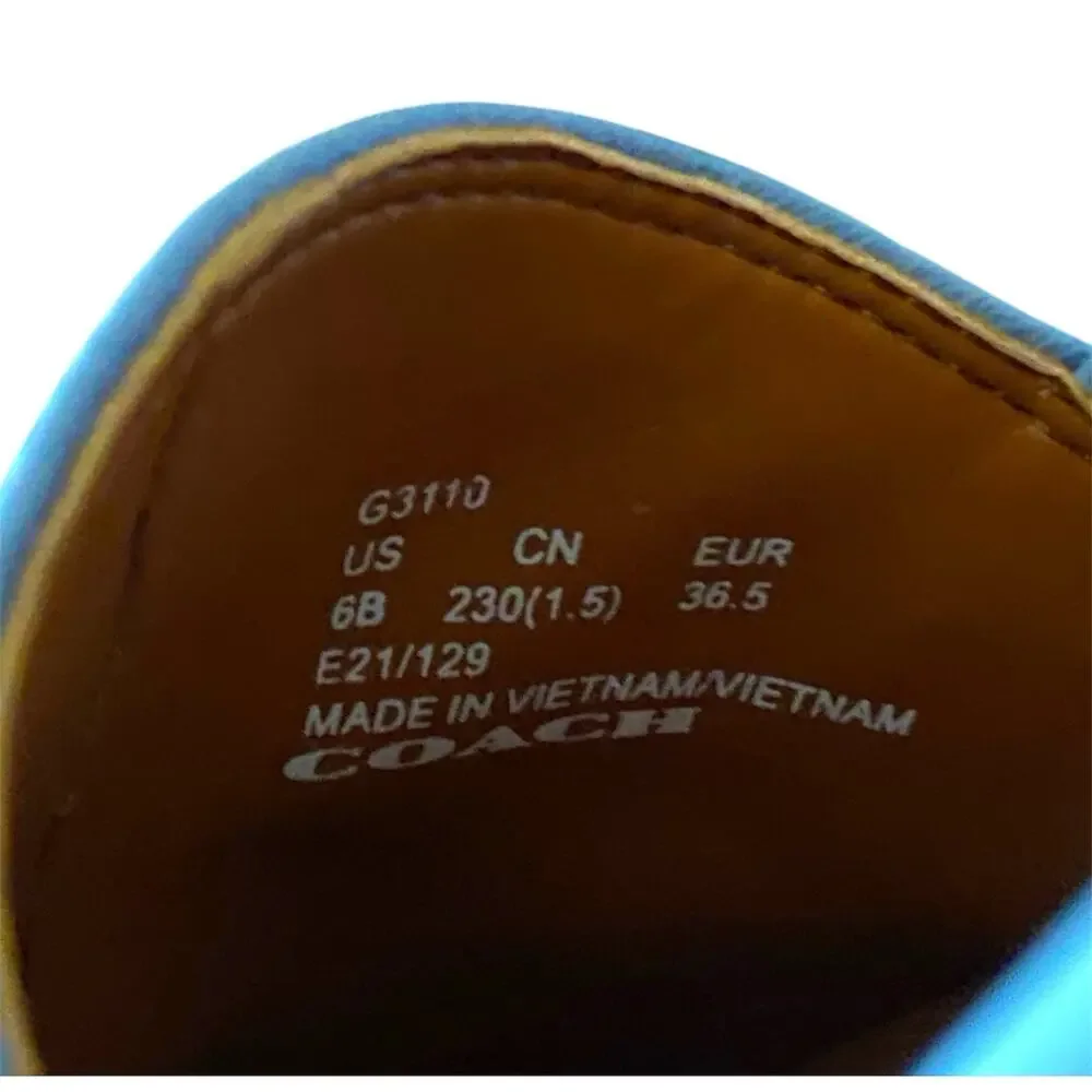 Coach Haley Loafer Women Size 6B Twilight Slip On Leather Flats Shoes Luxury - Picture 2 of 7